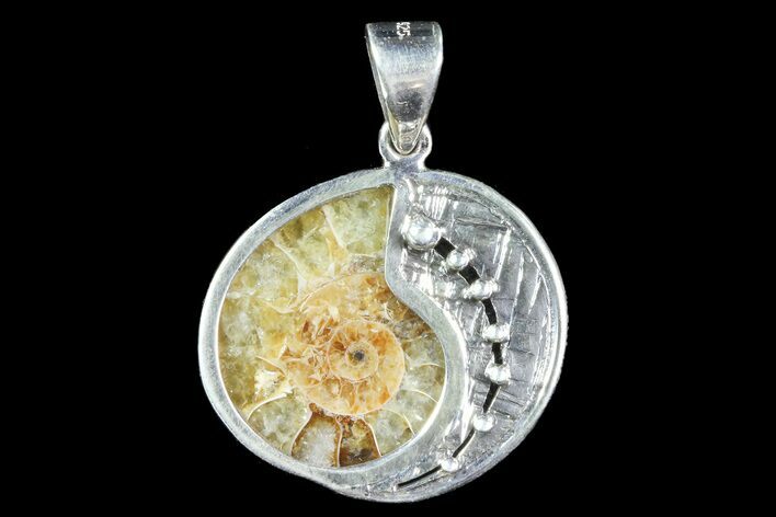 Ammonite Fossil Pendant - Sterling Silver #84563